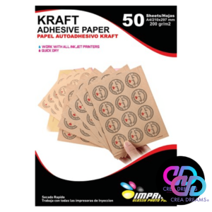 papel autoadhesivo kraft 50 hojas