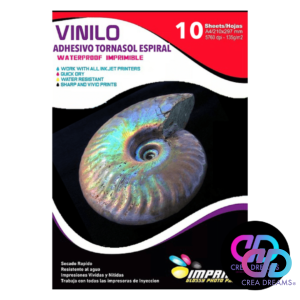 vinilo adhesivo tornasol Imprimible espiral 10 hojas