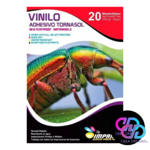 vinilo adhesivo Imprimible tornasol 20 hojas