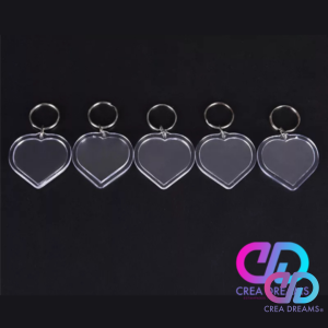 set 10  llaveros acrilicos corazón porta foto