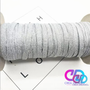 elastico glitter color plateado 6mmx1mt