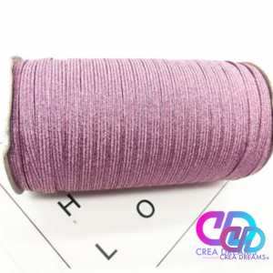 elastico glitter color rosado 6mmx1mt