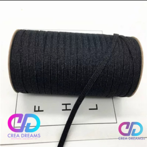 elastico glitter color negro 6mmx1mt