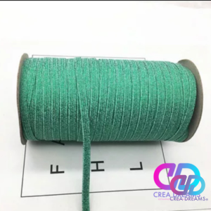 elastico glitter color verde 6mmx1mt