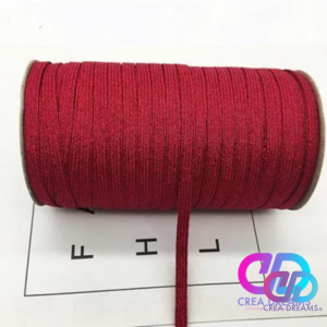 elastico glitter color rojo 6mmx1mt