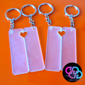 LLavero Par de Corazön 2,5 x 8cm