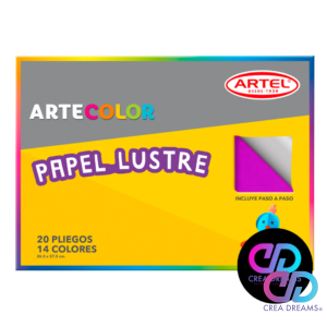 Papel lustre color 20 pliegos Artel