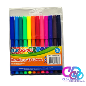 Plumones Lavable 12unidades