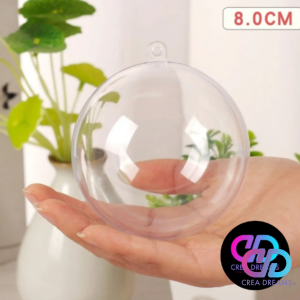 Esfera Acrílica Transparente 8cm 5 Unidades