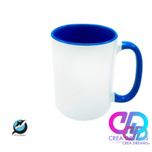 Tazón Para Sublimación Interior Color Premium Azul Rey 15oz.Marca: Photo USA