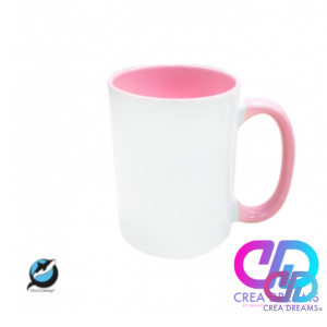 Tazón Para Sublimación Interior Color Premium Rosado 15oz.Marca: Photo USA