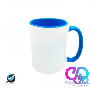 Tazón Para Sublimación Interior Color Premium Celeste 15oz.Marca: Photo USA