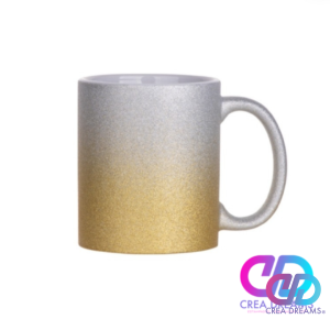Tazón 11oz Glitter Sublimable Bicolor Amarillo