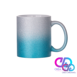 Tazón 11oz Glitter Sublimable Bicolor Azul