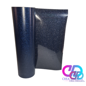 vinilo textil glitter color azul metálico 50cmx50cm