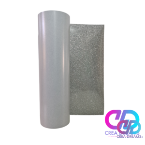 vinilo textil glitter color plateado 50cmx50cm