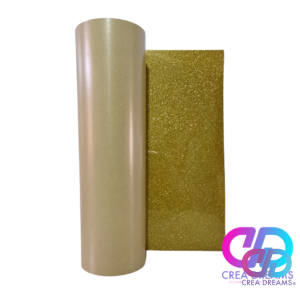 vinilo textil glitter color dorado 50cmx50cm
