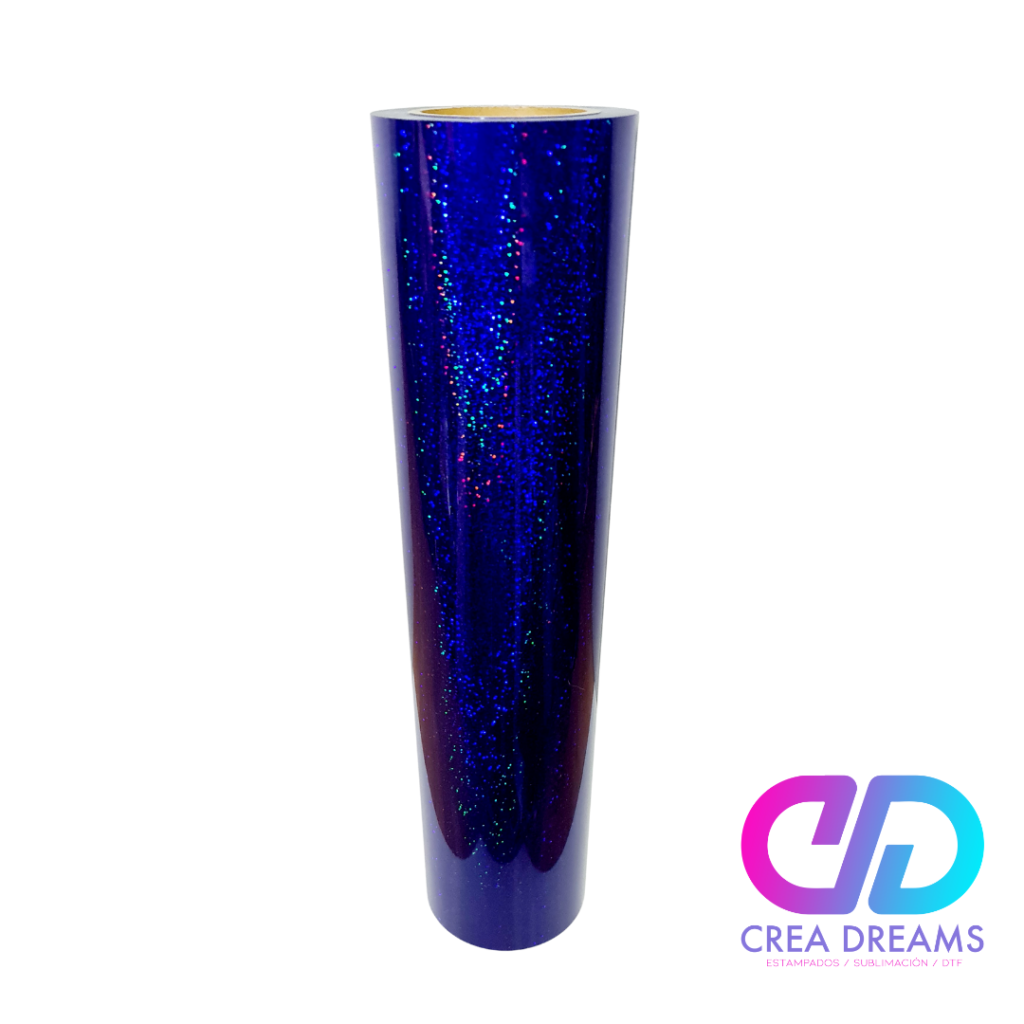 vinilo textil holográfico color azul rey 50x1mt – Crea Dreams
