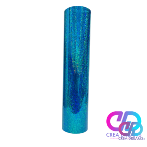 vinilo textil termotransferible PU holografico color aqua