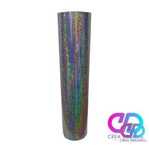 vinilo textil termotransferible PU holografico color Plateado 50x1mt