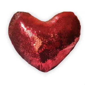 Cojin con Lentejuelas Corazón Rojo