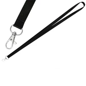 Lanyard Porta Credencial Negro 2cm x 45cm