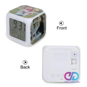 Reloj Despertador Led Cubo para Sublimación