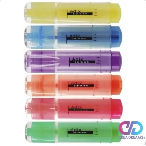 destacador transparente rosado,azul,amarillo,verde,morado
