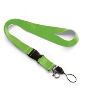 lanyard verde con porta credencia y celular