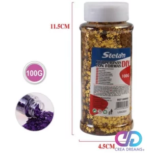 purpurina con forma 100 gramos
