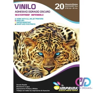 vinilo adhesivo dorado leopardo 20hojas